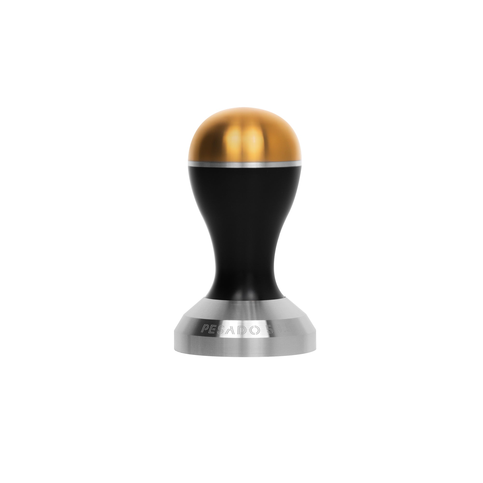 Stainless steel espresso tamper with wooden handle and 51mm base