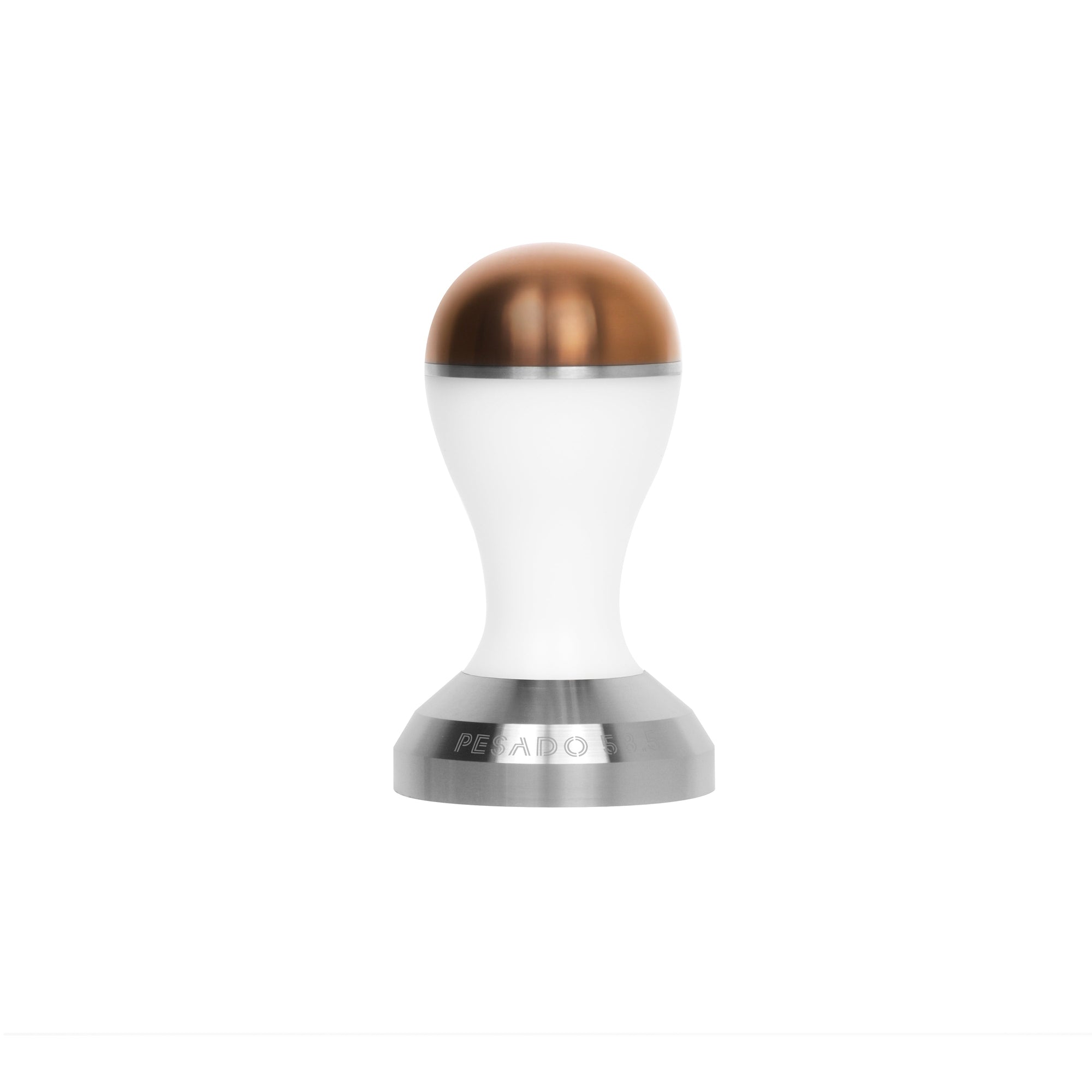 Stainless steel espresso tamper with wooden handle for coffee brewing