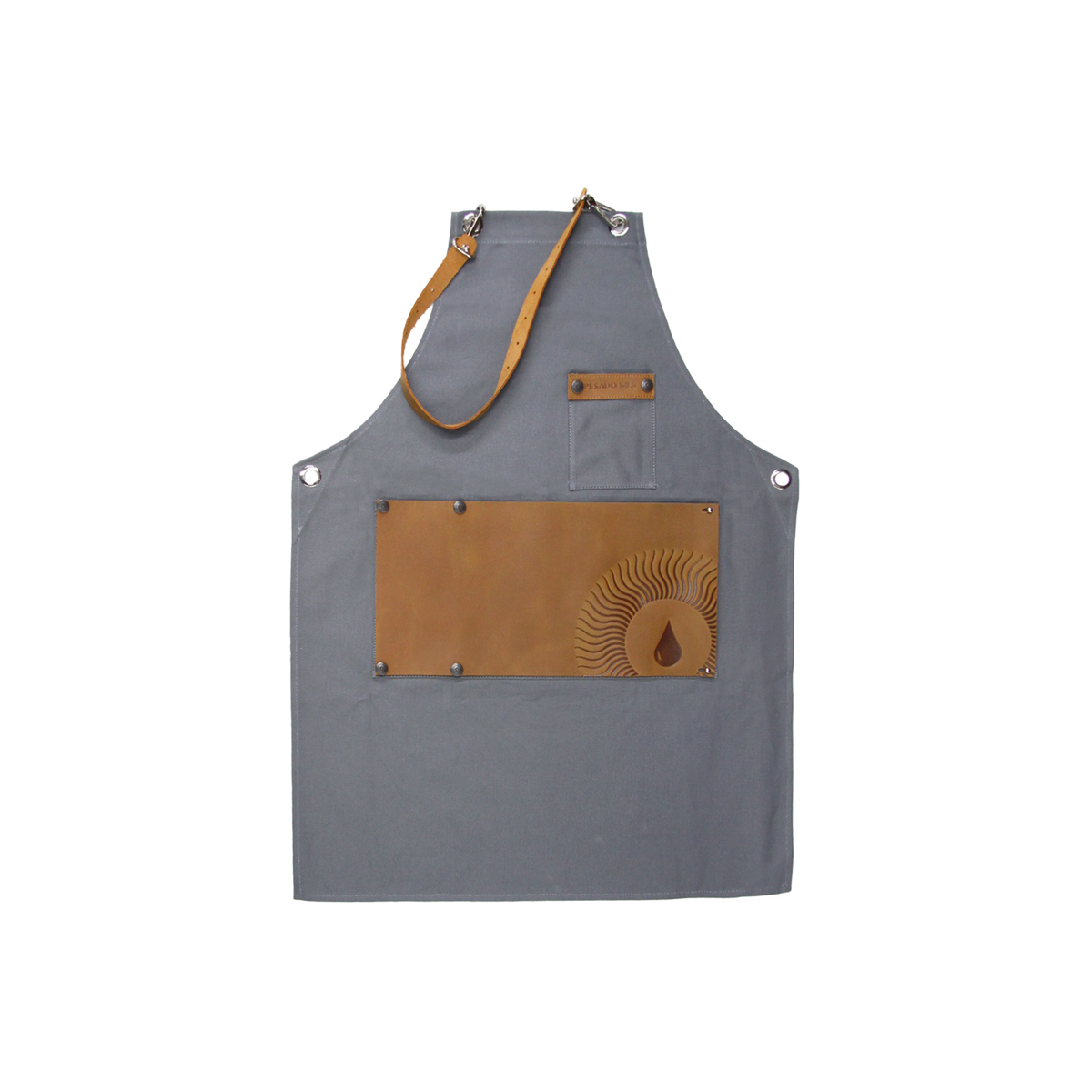 Barista apron with adjustable straps and multiple pockets for tools